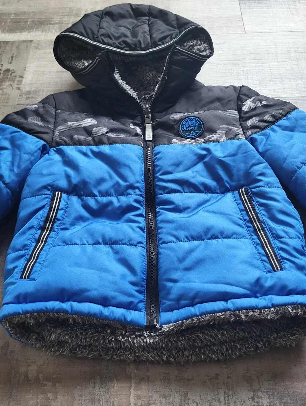 Gerry toddler boy reversible winter jacket size 3T Blue